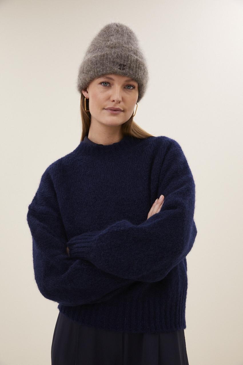 By-Bar Logo Norton Beanie Dark Biscuit unisex Wollmütze beige